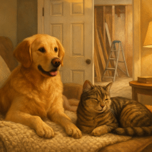 Cuidados com animais de estimação durante obras e reformas
